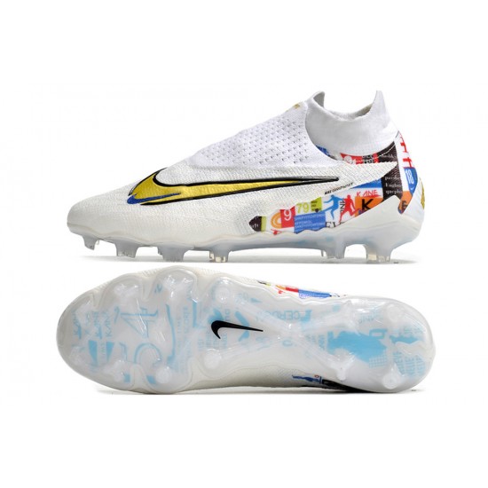 Nike Phantom GX Elite DF Link FG Mixtz White High-top Footballboots For Men