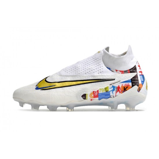 Nike Phantom GX Elite DF Link FG Mixtz White High-top Footballboots For Men