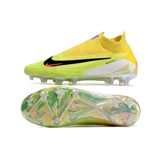 Nike Phantom GX Elite DF Link FG Yellow Green Hige-top Footballboots For Men