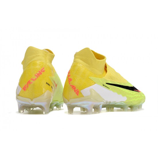 Nike Phantom GX Elite DF Link FG Yellow Green Hige-top Footballboots For Men