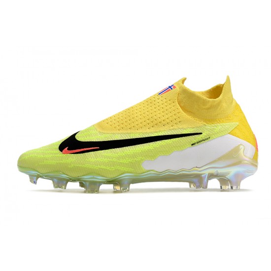 Nike Phantom GX Elite DF Link FG Yellow Green Hige-top Footballboots For Men