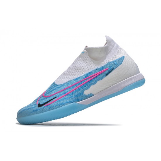 Nike Phantom GX Elite DF Link IC Blue Pink Black High-top Footballboots For Men