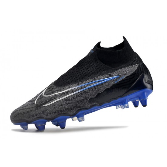 Nike Phantom- GX Elite DF Link SG Anti Clog Black Blue White High-top Footballboots For Men