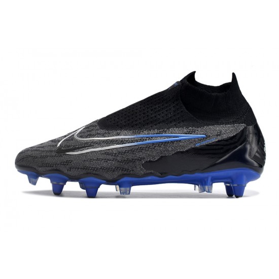 Nike Phantom- GX Elite DF Link SG Anti Clog Black Blue White High-top Footballboots For Men