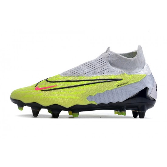 Nike Phantom- GX Elite DF Link SG Anti Clog Green LightPurple Red Black High-top Footballboots For Men