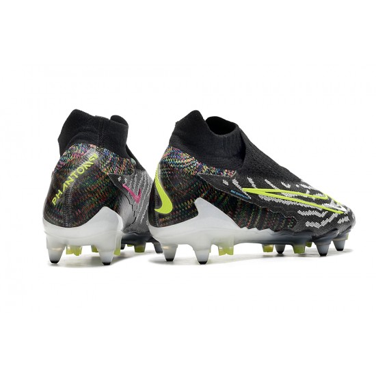 Nike Phantom- GX Elite DF Link SG Anti Clog Mixtz Gray Yellow Black High-top Footballboots For Men