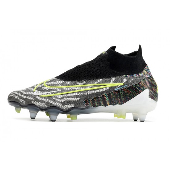 Nike Phantom- GX Elite DF Link SG Anti Clog Mixtz Gray Yellow Black High-top Footballboots For Men