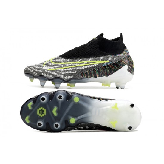 Nike Phantom- GX Elite DF Link SG Anti Clog Mixtz Gray Yellow Black High-top Footballboots For Men