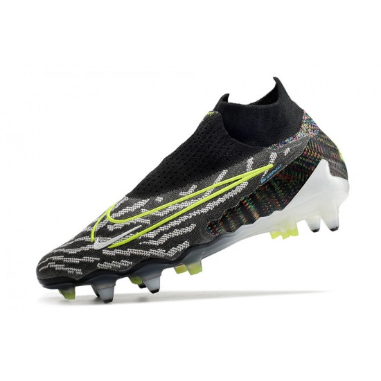 Nike Phantom- GX Elite DF Link SG Anti Clog Mixtz Gray Yellow Black High-top Footballboots For Men