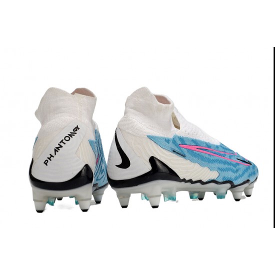 Nike Phantom- GX Elite DF Link SG Anti Clog White Blue Pink Black High-top Footballboots For Men