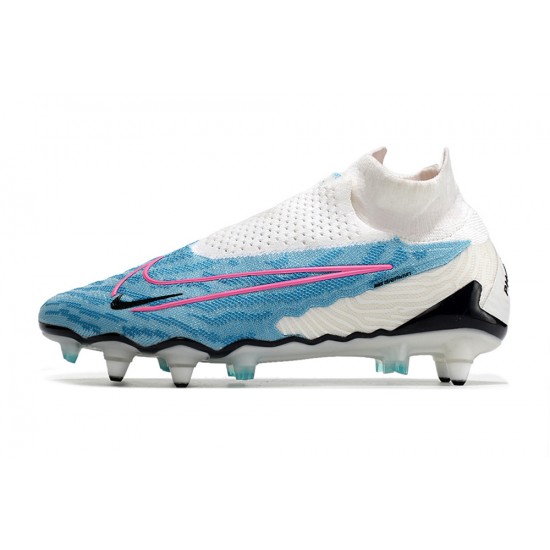 Nike Phantom- GX Elite DF Link SG Anti Clog White Blue Pink Black High-top Footballboots For Men