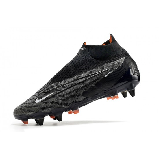 Nike Phantom- GX Elite DF Link SG Anti Clog White Gray Orange Black High-top Footballboots For Men