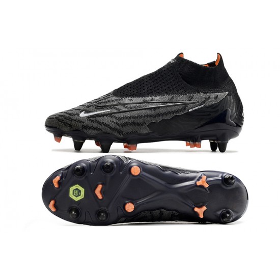 Nike Phantom- GX Elite DF Link SG Anti Clog White Gray Orange Black High-top Footballboots For Men