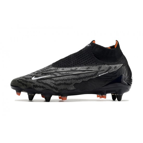 Nike Phantom- GX Elite DF Link SG Anti Clog White Gray Orange Black High-top Footballboots For Men