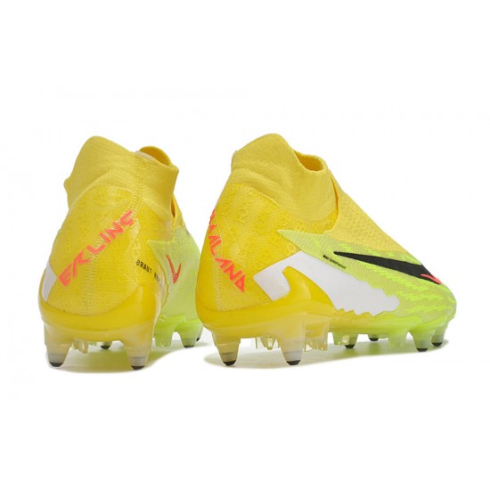 Nike Phantom- GX Elite DF Link SG Anti Clog Yelloe Green Blank High-top Footballboots For Men