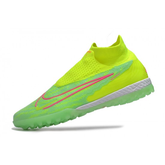 Nike Phantom GX Elite DF Link TF Green Yellow HIge-top Footballboots For Men