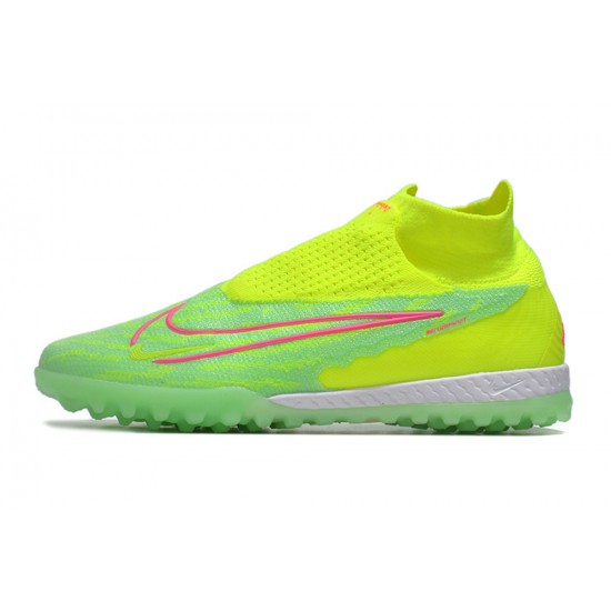 Nike Phantom GX Elite DF Link TF Green Yellow HIge-top Footballboots For Men