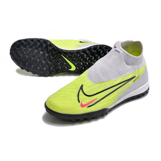 Nike Phantom GX Elite DF Link TF White Yellow Black HIge-top Footballboots For Men