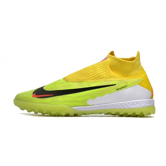 Nike Phantom GX Elite DF Link TF Yellow Green Black HIge-top Footballboots For Men