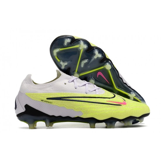 Nike Phantom GX Elite FG Black LightPurple Yellow Red Low-top Footballboots For Men