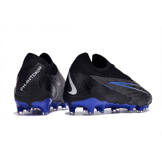 Nike Phantom GX Elite FG Black White Blue Low-top Footballboots For Men