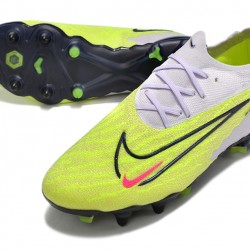 Nike Phantom GX Elite Link PRO SG Anti Clog Black Green LightPurole Low-top Footballboots For Men 