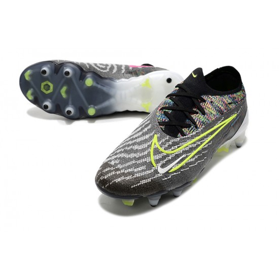 Nike Phantom GX Elite Link PRO SG Anti Clog Blank Gray Yelloe Low-top Footballboots For Men