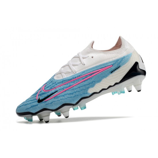 Nike Phantom GX Elite Link PRO SG Anti Clog Blue White Pink Low-top Footballboots For Men