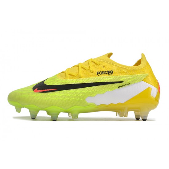 Nike Phantom GX Elite Link PRO SG Anti Clog Yelloe Green Black Low-top Footballboots For Men