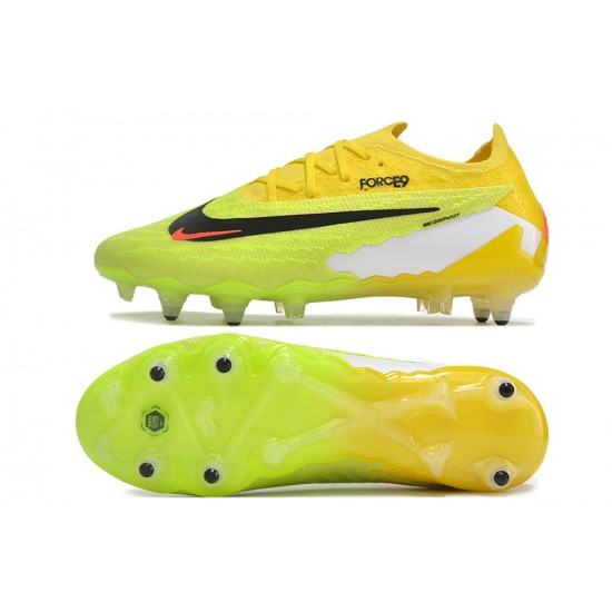 Nike Phantom GX Elite Link PRO SG Anti Clog Yelloe Green Black Low-top Footballboots For Men