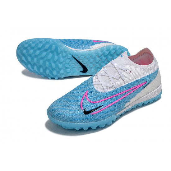 Nike Phantom GX Elite TF Pink Blue White Low-top Footballboots For Men