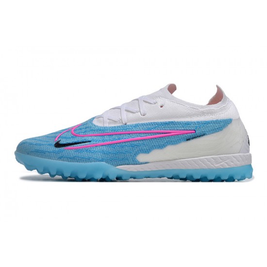 Nike Phantom GX Elite TF Pink Blue White Low-top Footballboots For Men