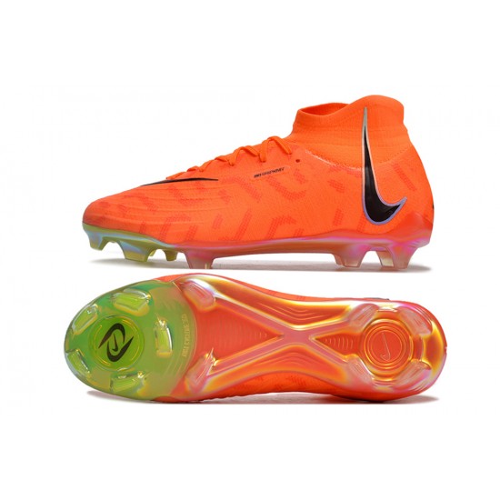 Nike Phantom Luna Elite NU FG Green Orange Black High-top Footballboots For Men