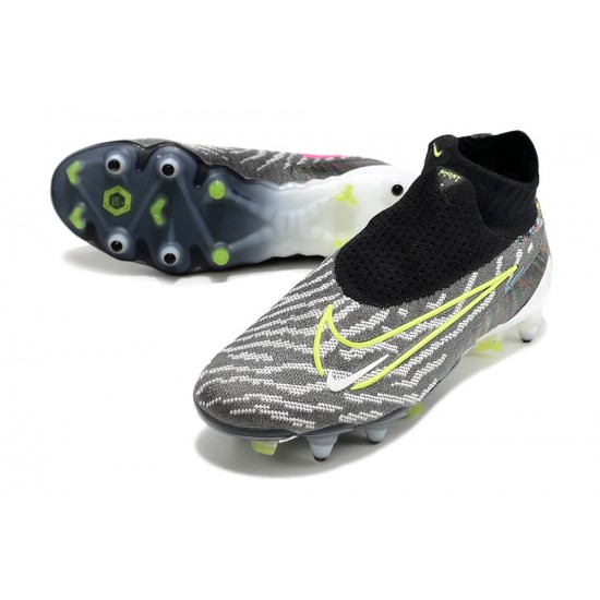 Nike Phantom- GX Elite DF Link SG Anti Clog Mixtz Gray Yellow Black High-top Footballboots For Men