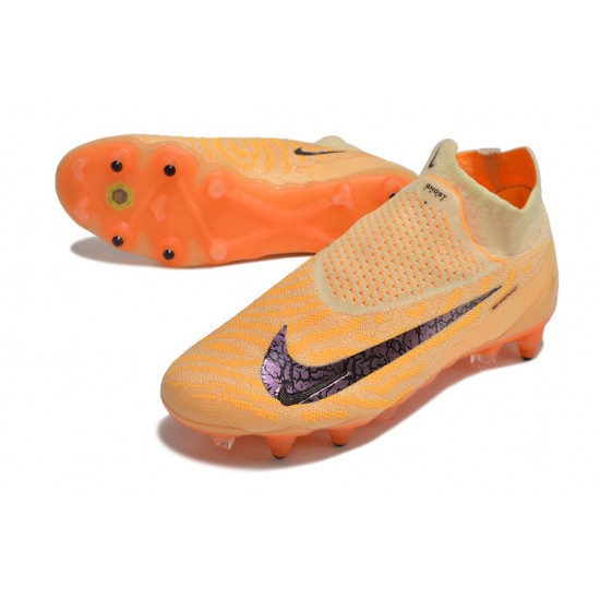 Nike Phantom- GX Elite DF Link SG Anti Clog Orange Fuchsia Blank High-top Footballboots For Men