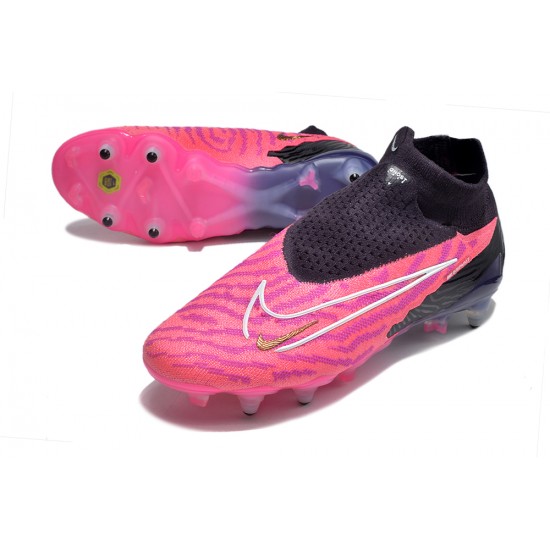 Nike Phantom- GX Elite DF Link SG Anti Clog Pink Black White High-top Footballboots For Men