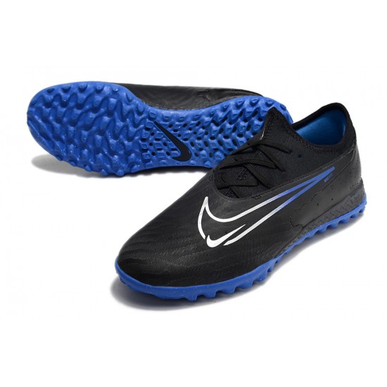 Nike React Phantom GX Pro TF Black Blue White Low-top Footballboots For Men
