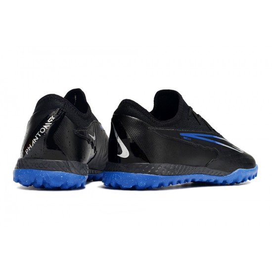 Nike React Phantom GX Pro TF Black Blue White Low-top Footballboots For Men