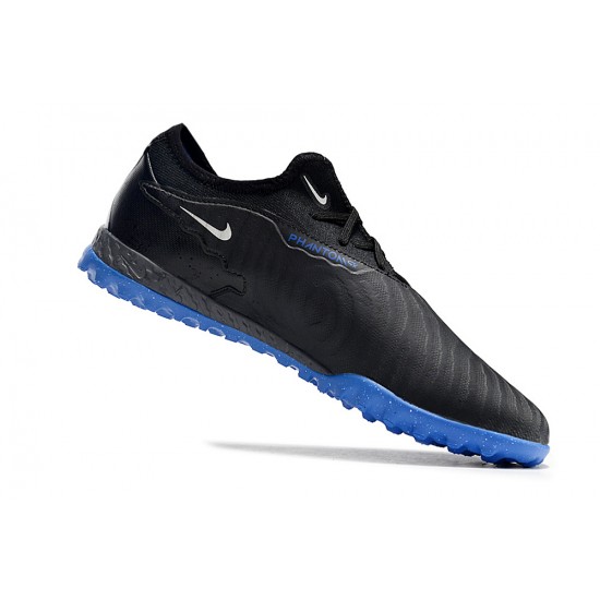 Nike React Phantom GX Pro TF Black Blue White Low-top Footballboots For Men