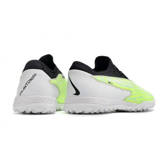 Nike React Phantom GX Pro TF White Green Black Low-top Footballboots For Men