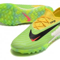 Nike React Phantom GX Pro TF Yellow Green Red Low-top Footballboots For Men 