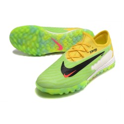 Nike React Phantom GX Pro TF Yellow Green Red Low-top Footballboots For Men 