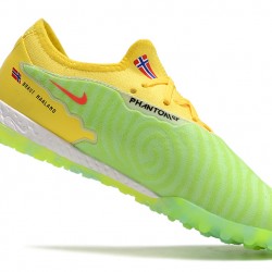 Nike React Phantom GX Pro TF Yellow Green Red Low-top Footballboots For Men 