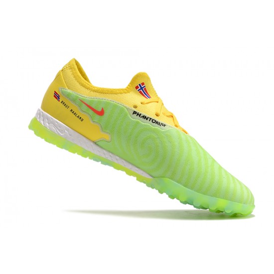 Nike React Phantom GX Pro TF Yellow Green Red Low-top Footballboots For Men