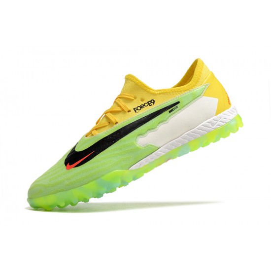 Nike React Phantom GX Pro TF Yellow Green Red Low-top Footballboots For Men