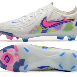 Nike Phantom Luna Elite FG Low White Blue Pink Soccer Cleats For Men 