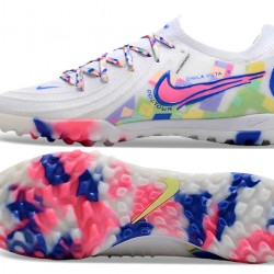 Nike Phantom Luna Elite TF Low Soccer Cleats White Blue Pink For Men And Women 