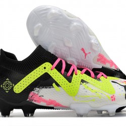 Puma Future Ultimate FG Low-Top Black Yellow White For Women And Men Soccer Cleats 