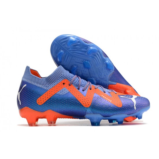 Puma Future Ultimate FG Low-Top Blue Red For Women And Men Soccer Cleats 