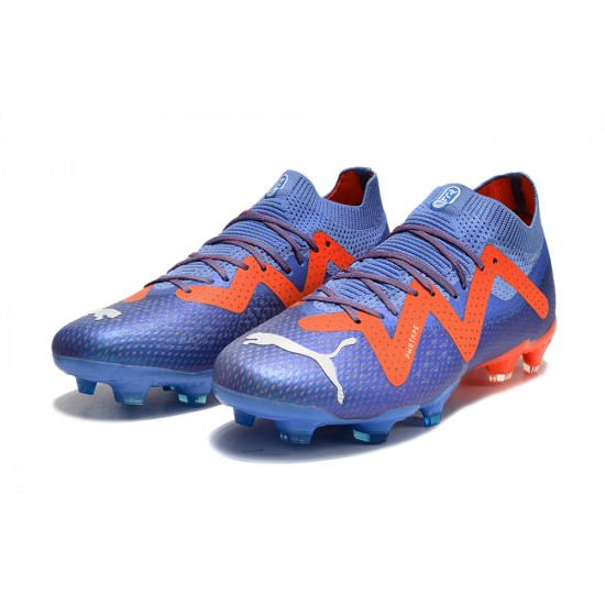 Puma Future Ultimate FG Low-Top Blue Red For Women And Men Soccer Cleats 